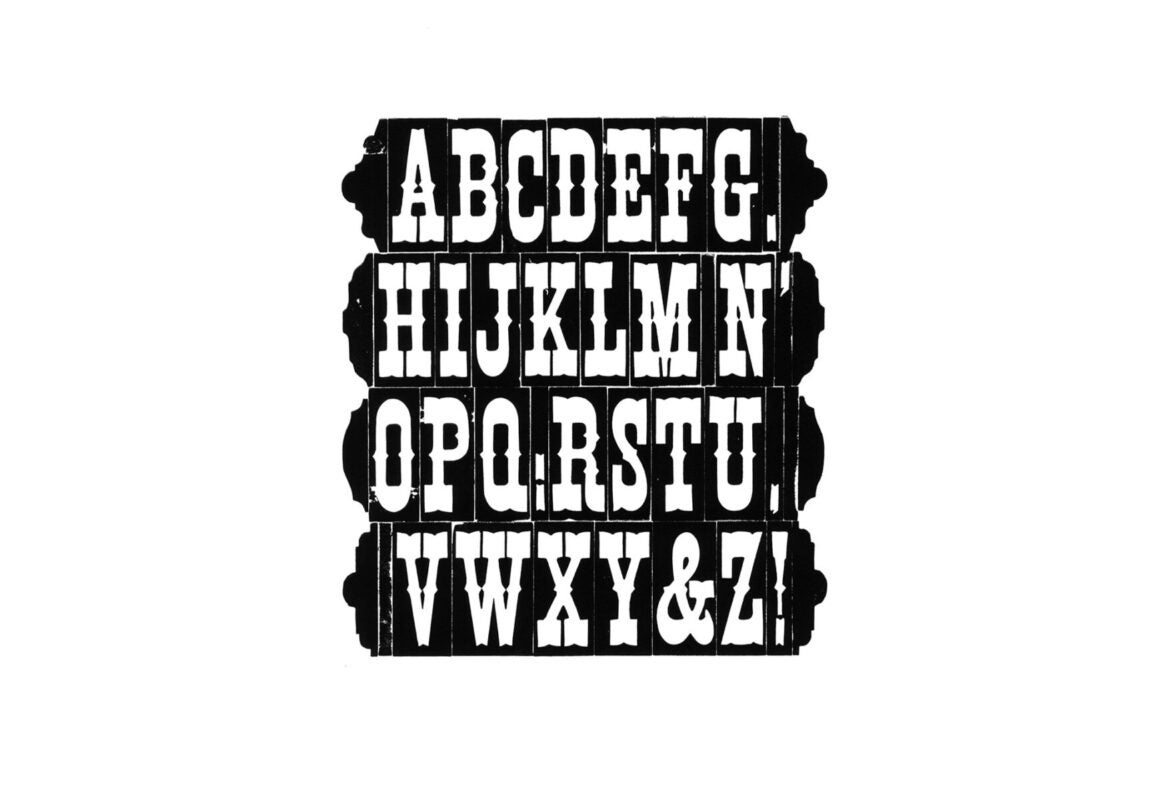 simple specimen of Streamer No. 2 wood type from the Rob Roy Kelly collection, printed in the UT Design Lab