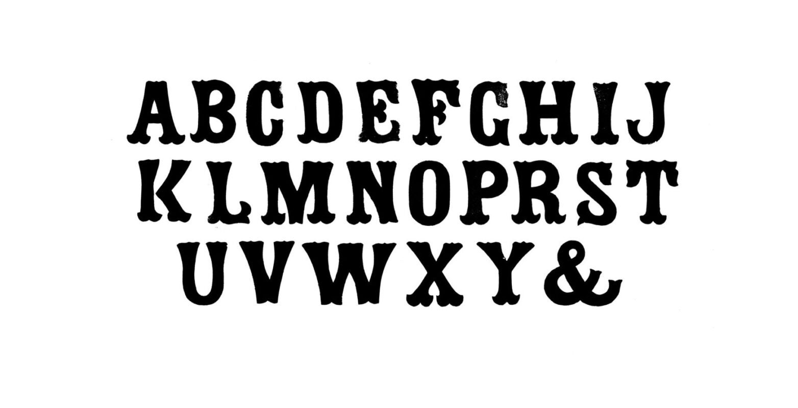 simple specimen of Doric wood type from the Rob Roy Kelly collection, printed in the UT Design Lab