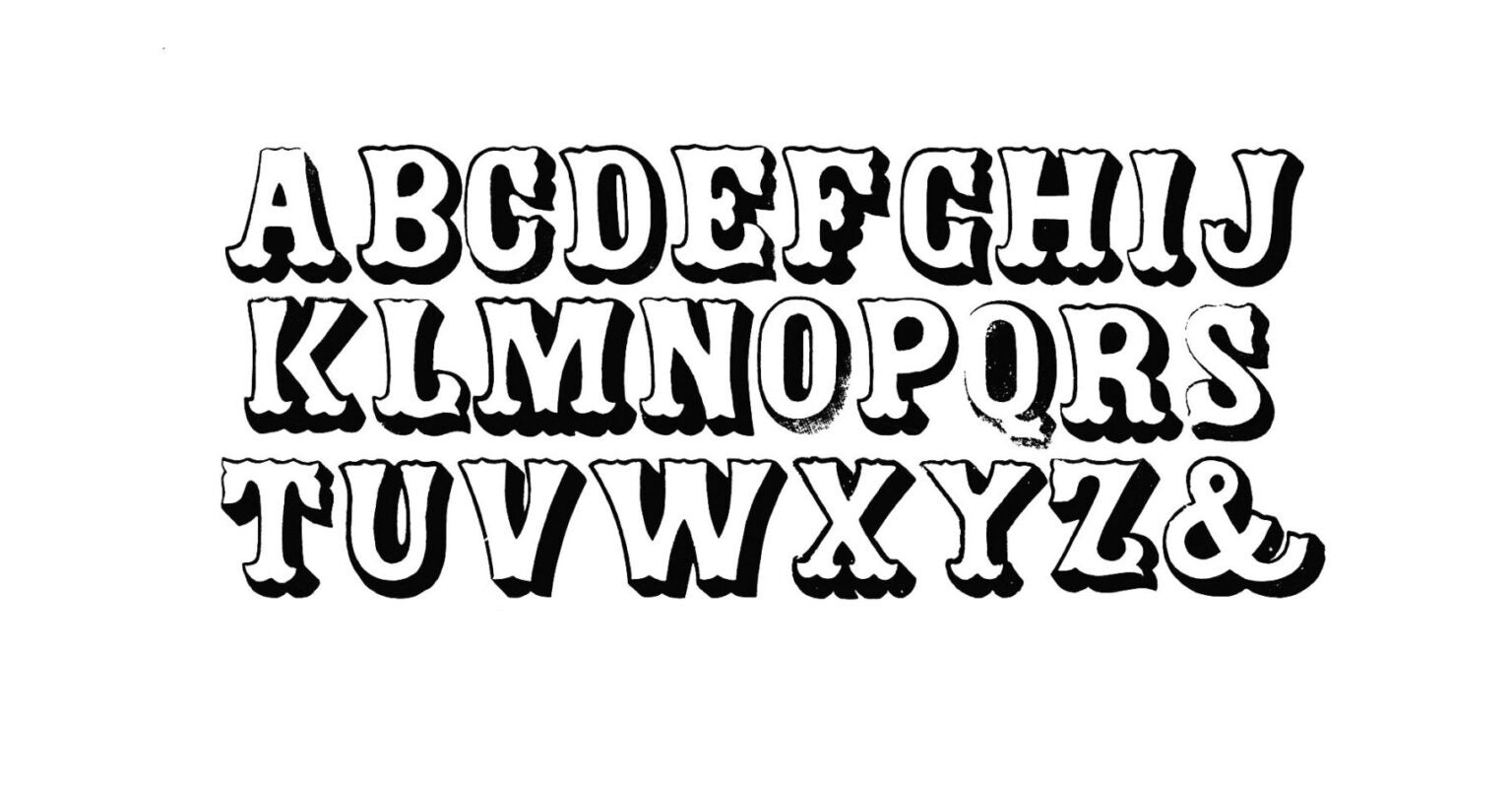 simple specimen of Doric Shade wood type from the Rob Roy Kelly collection, printed in the UT Design Lab