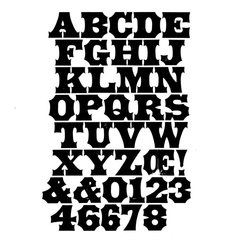 simple specimen of Antique Tuscan wood type from the Rob Roy Kelly collection, printed in the UT Design Lab