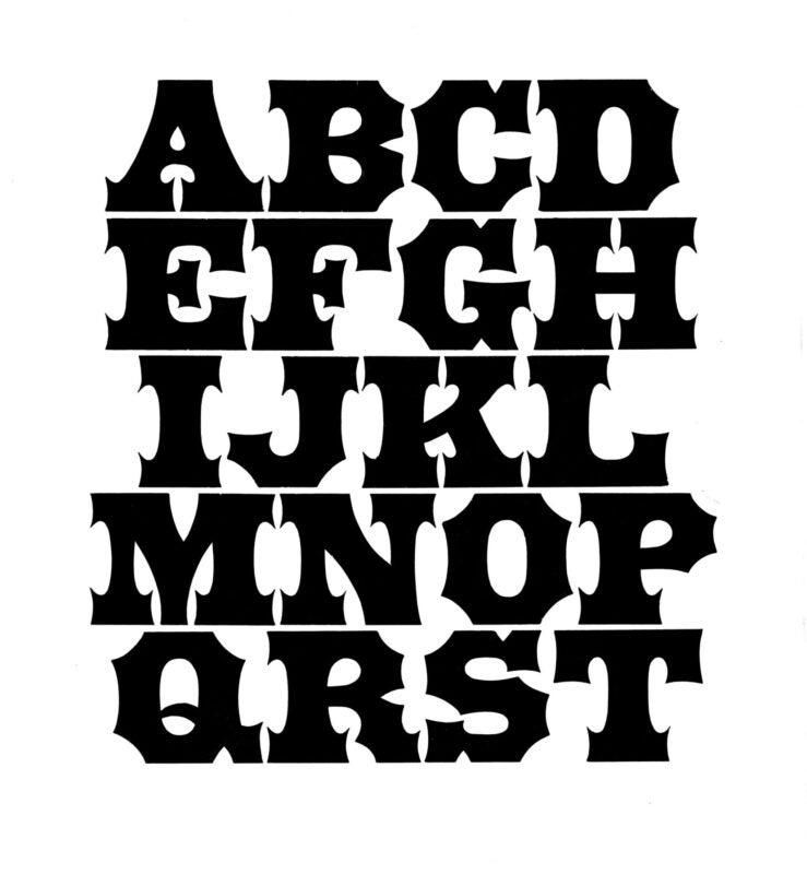 simple specimen of Antique Tuscan wood type from the Rob Roy Kelly collection, printed in the UT Design Lab