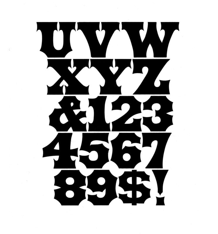 simple specimen of Antique Tuscan wood type from the Rob Roy Kelly collection, printed in the UT Design Lab