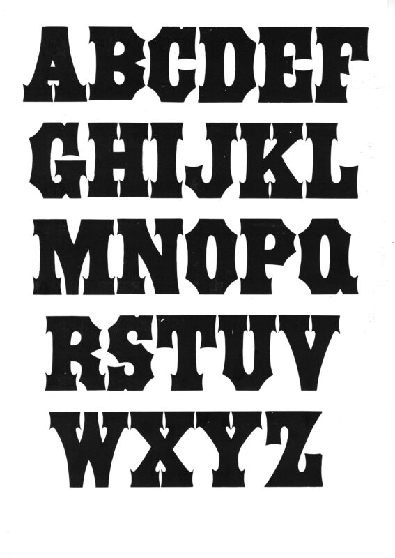 simple specimen of Antique Tuscan Condensed wood type from the Rob Roy Kelly collection, printed in the UT Design Lab