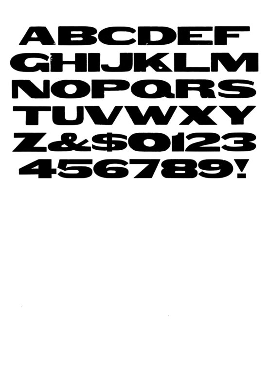simple specimen of Gothic Extended wood type from the Rob Roy Kelly collection, printed in the UT Design Lab