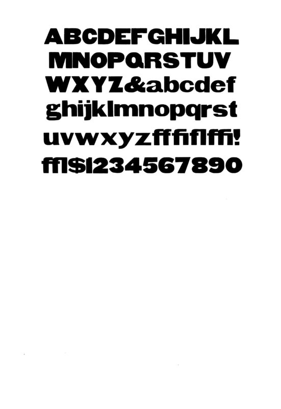 simple specimen of Gothic wood type from the Rob Roy Kelly collection, printed in the UT Design Lab