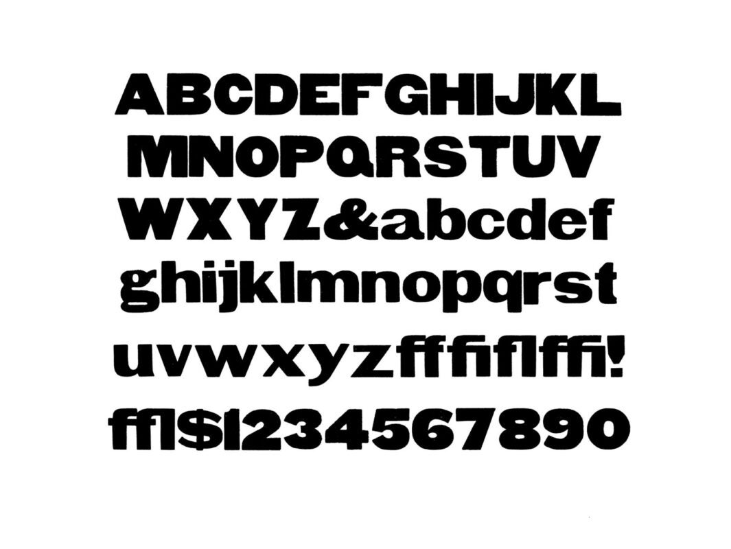 simple specimen of Gothic wood type from the Rob Roy Kelly collection, printed in the UT Design Lab