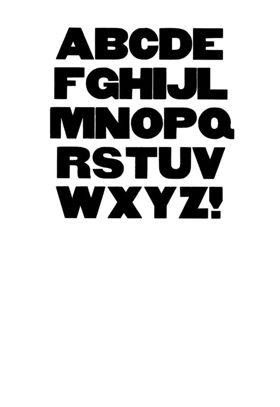 simple specimen of Gothic wood type from the Rob Roy Kelly collection, printed in the UT Design Lab