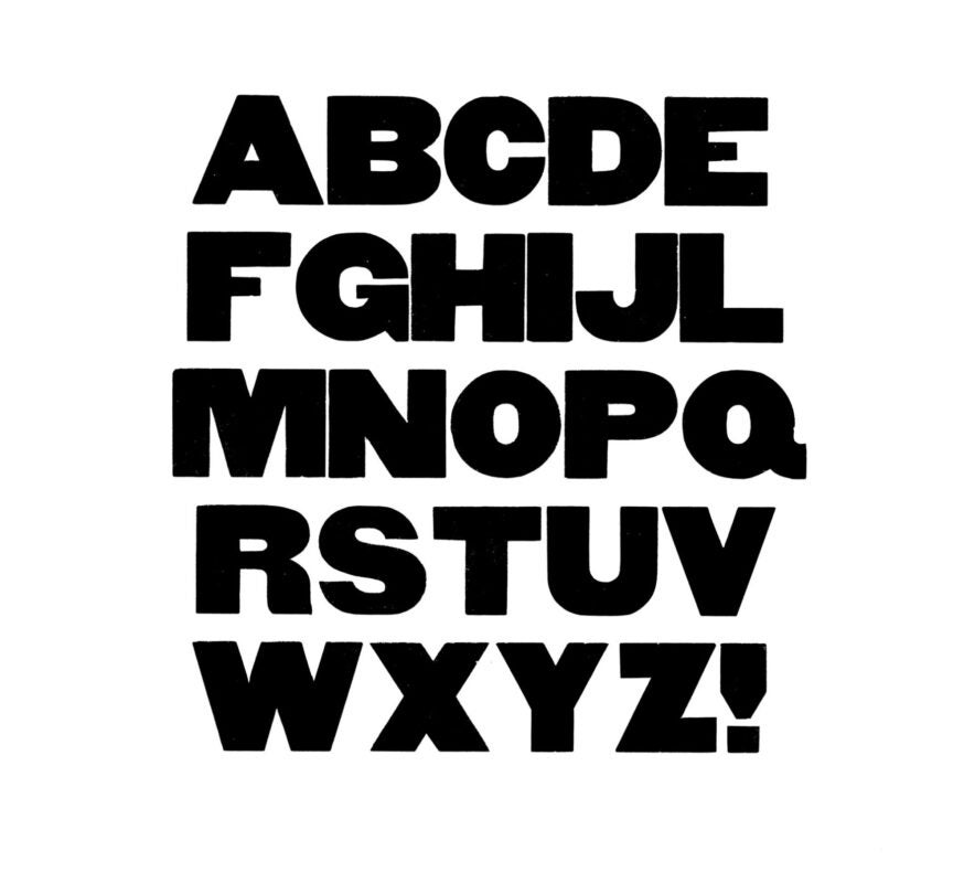 simple specimen of Gothic wood type from the Rob Roy Kelly collection, printed in the UT Design Lab