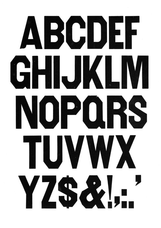 simple specimen of Ancient Gothic wood type from the Rob Roy Kelly collection, printed in the UT Design Lab