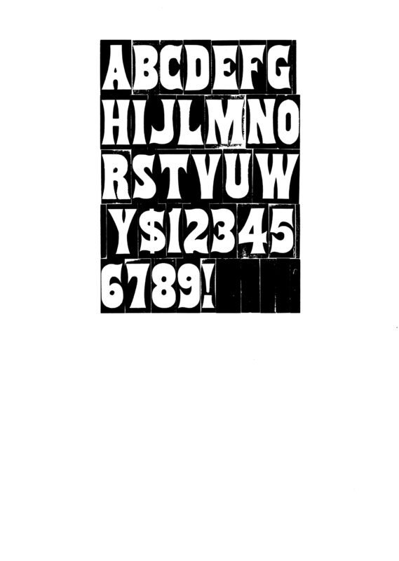 simple specimen of Gothic Tuscan No. 5 Reversed wood type from the Rob Roy Kelly collection, printed in the UT Design Lab