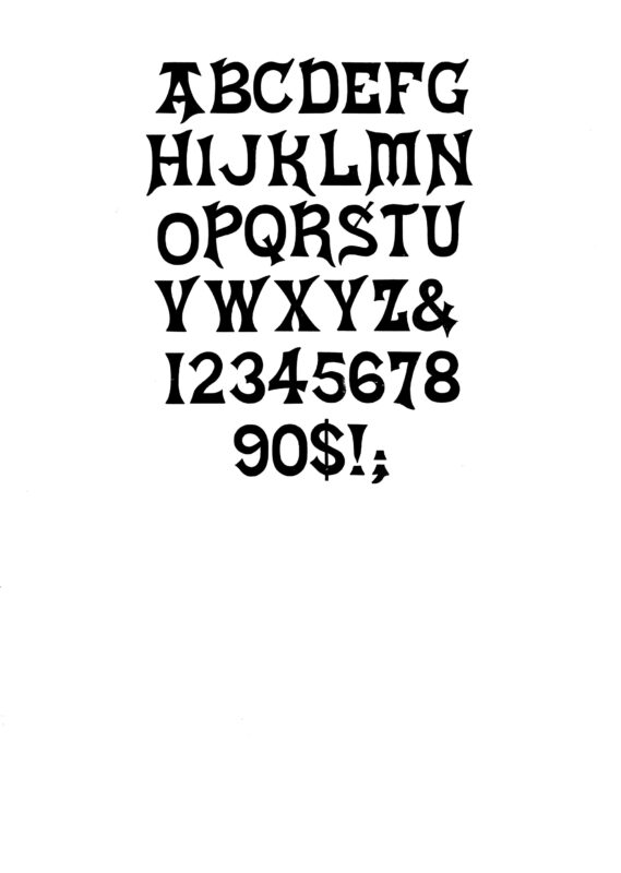 simple specimen of Artistic wood type from the Rob Roy Kelly collection, printed in the UT Design Lab