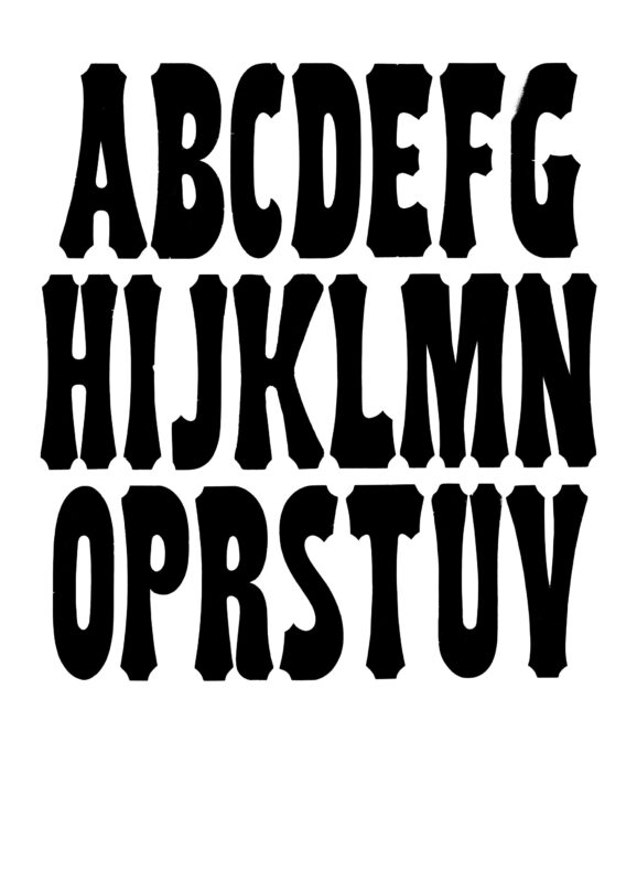simple specimen of No. 124 wood type from the Rob Roy Kelly collection, printed in the UT Design Lab