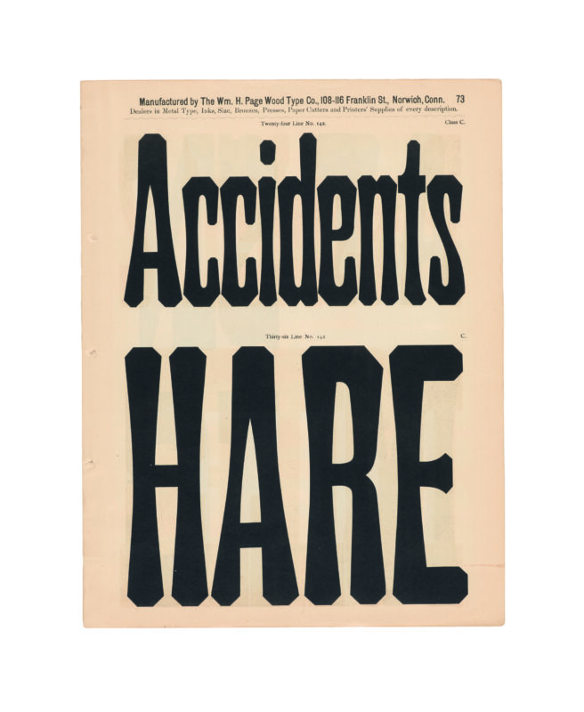 antique original wood type specimen catalog from wood type manufacturers in the 1800s featuring No. 142 type