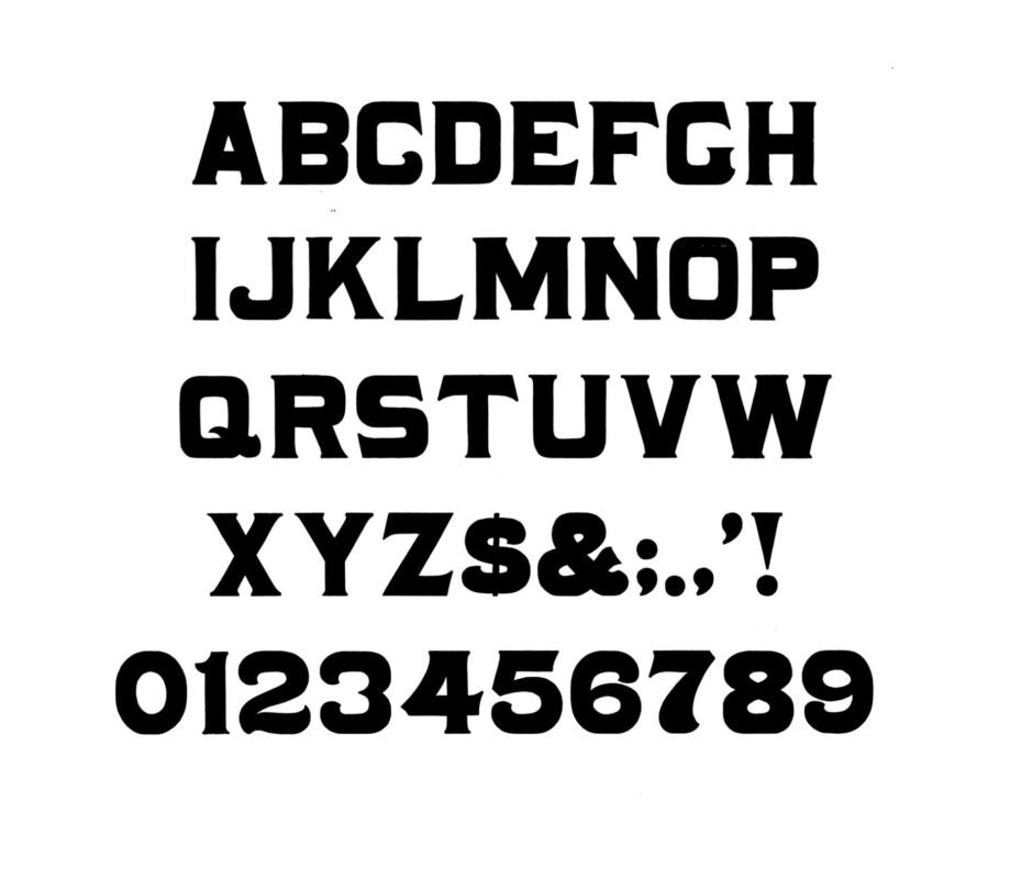 simple specimen of Courier wood type from the Rob Roy Kelly collection, printed in the UT Design Lab