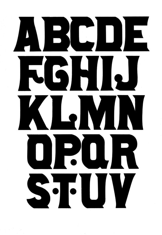 simple specimen of No. 514 wood type from the Rob Roy Kelly collection, printed in the UT Design Lab