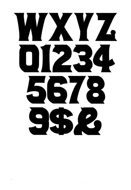 simple specimen of No. 514 wood type from the Rob Roy Kelly collection, printed in the UT Design Lab