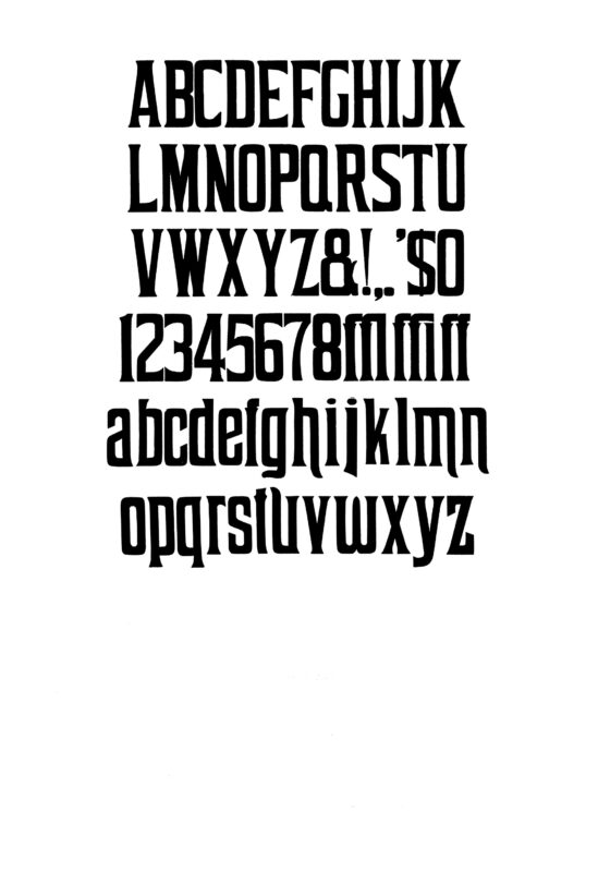 simple specimen of Teniers wood type from the Rob Roy Kelly collection, printed in the UT Design Lab