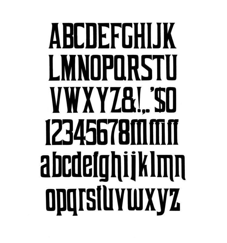 simple specimen of Teniers wood type from the Rob Roy Kelly collection, printed in the UT Design Lab