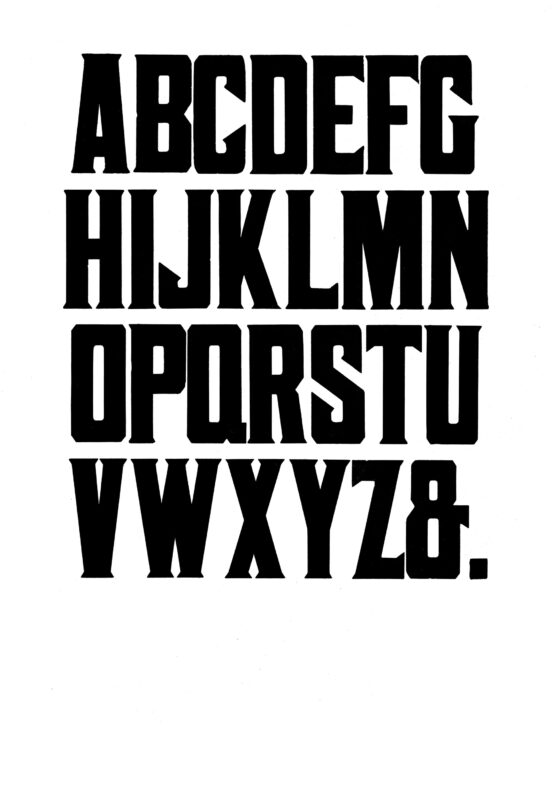 simple specimen of No. 506 wood type from the Rob Roy Kelly collection, printed in the UT Design Lab