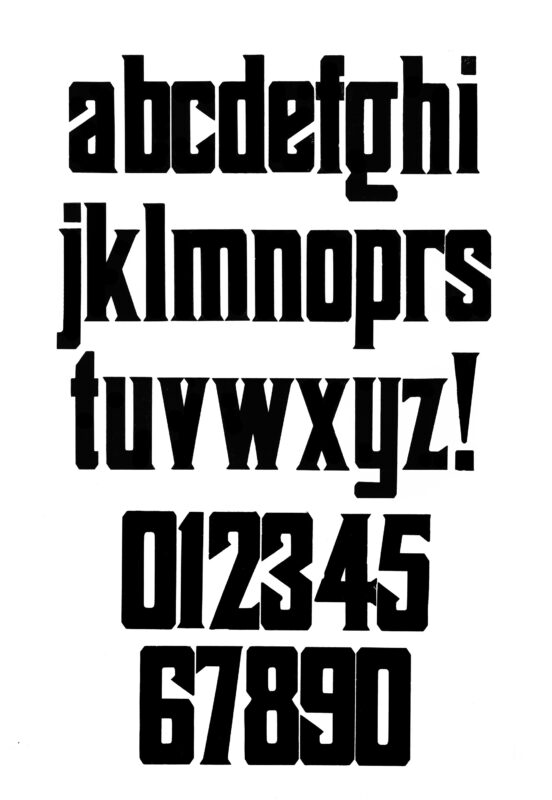 simple specimen of No. 506 wood type from the Rob Roy Kelly collection, printed in the UT Design Lab