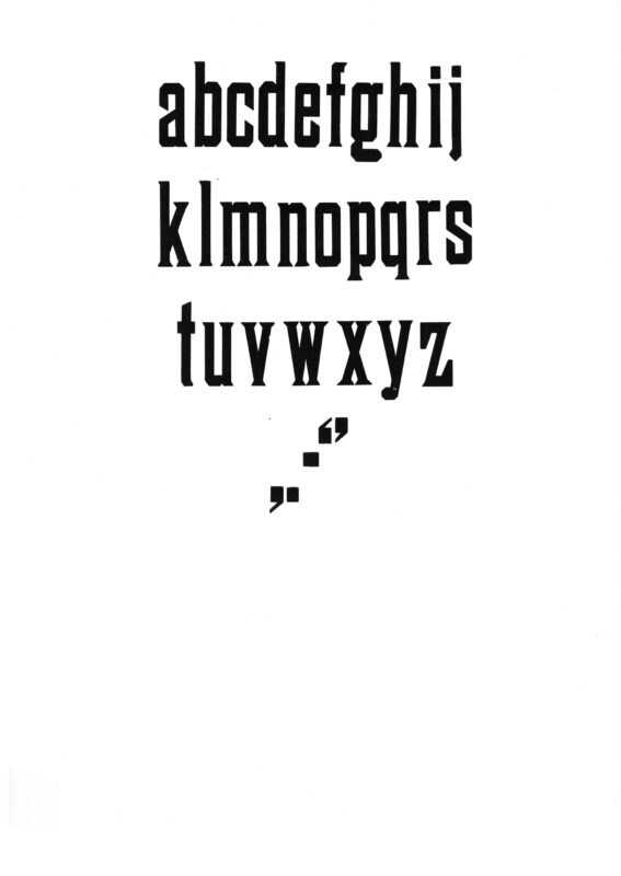 simple specimen of No. 500 wood type from the Rob Roy Kelly collection, printed in the UT Design Lab