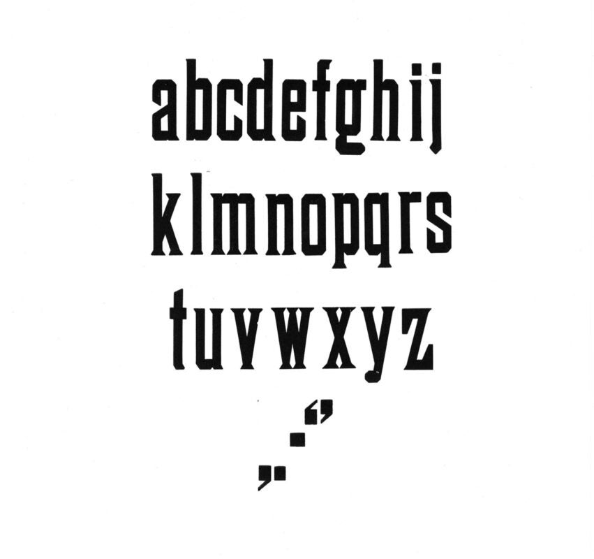 simple specimen of No. 500 wood type from the Rob Roy Kelly collection, printed in the UT Design Lab
