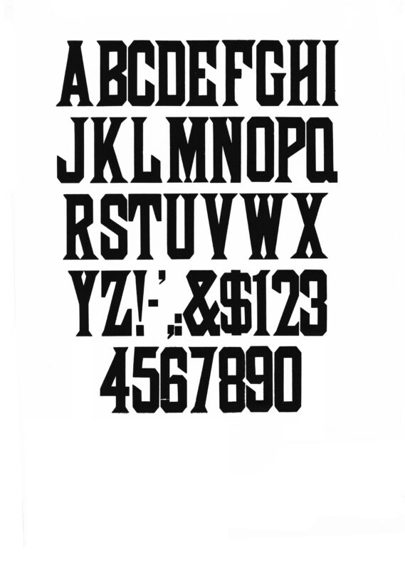 simple specimen of No. 500 wood type from the Rob Roy Kelly collection, printed in the UT Design Lab