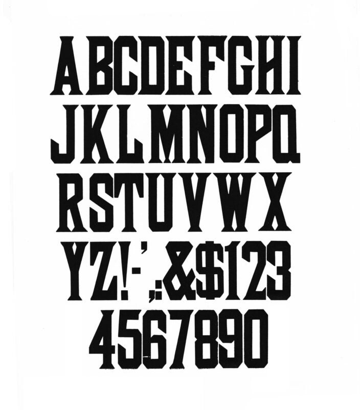 simple specimen of No. 500 wood type from the Rob Roy Kelly collection, printed in the UT Design Lab