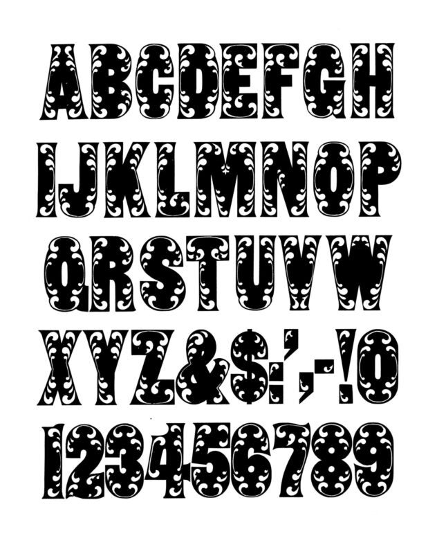 simple specimen of Corinthian wood type from the Rob Roy Kelly collection, printed in the UT Design Lab