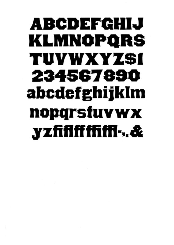 simple specimen of Gothic Tuscan wood type from the Rob Roy Kelly collection, printed in the UT Design Lab