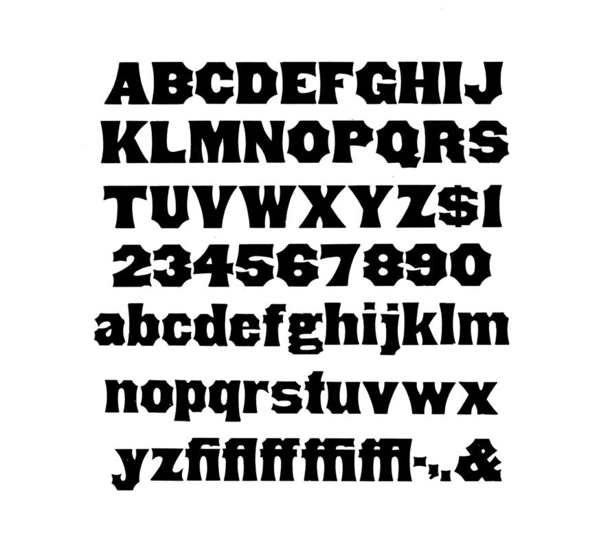 simple specimen of Gothic Tuscan wood type from the Rob Roy Kelly collection, printed in the UT Design Lab