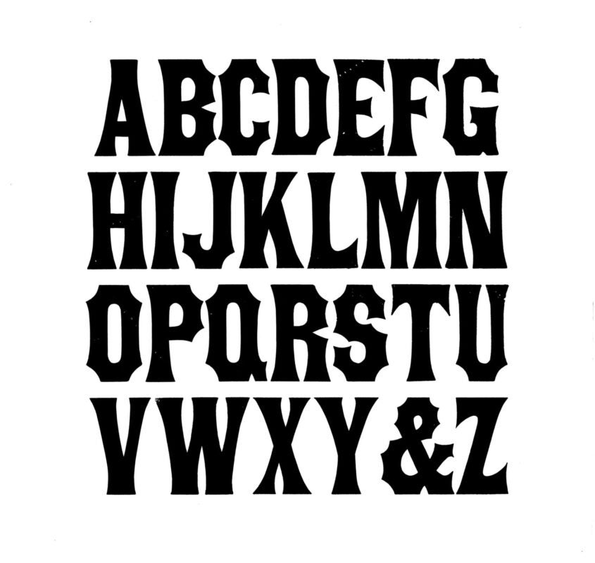 simple specimen of Gothic Tuscan Condensed No. 1 wood type from the Rob Roy Kelly collection, printed in the UT Design Lab