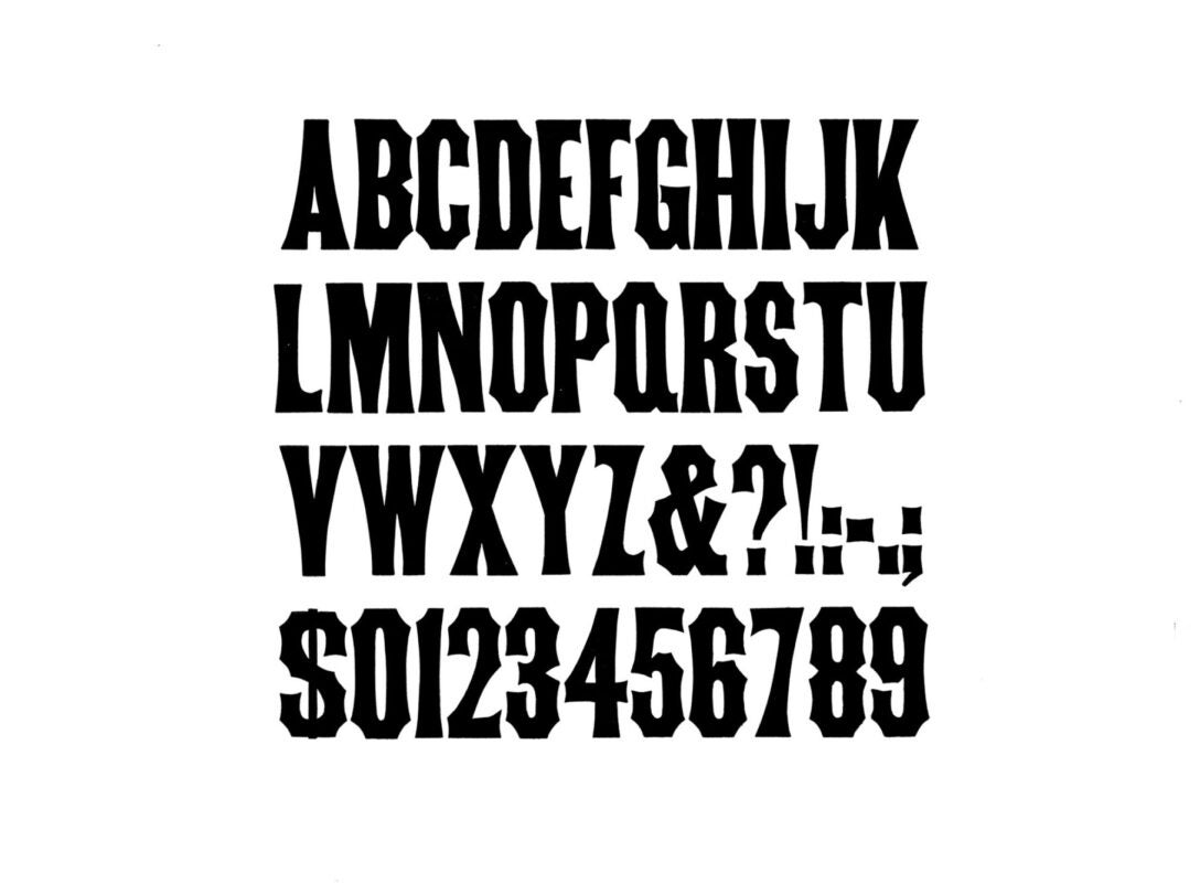simple specimen of Gothic Tuscan X Condensed wood type from the Rob Roy Kelly collection, printed in the UT Design Lab