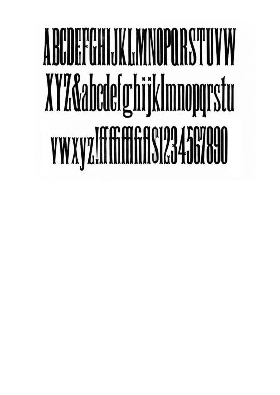 simple specimen of Antique Tuscan No. 9 wood type from the Rob Roy Kelly collection, printed in the UT Design Lab