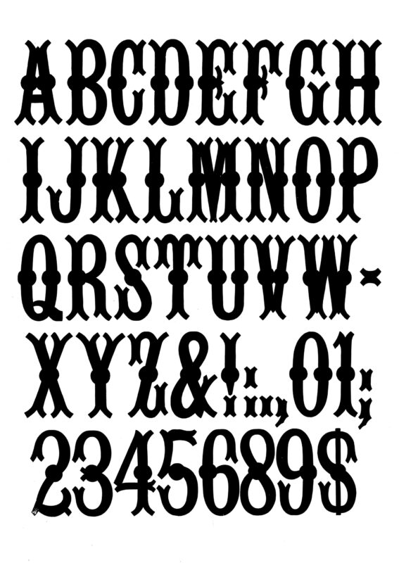 simple specimen of Kurilian No. 2 wood type from the Rob Roy Kelly collection, printed in the UT Design Lab
