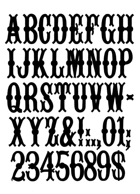 simple specimen of Kurilian No. 2 wood type from the Rob Roy Kelly collection, printed in the UT Design Lab