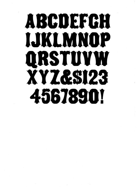 simple specimen of Gothic Tuscan Condensed wood type from the Rob Roy Kelly collection, printed in the UT Design Lab