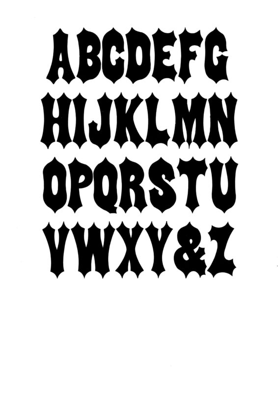 simple specimen of Tuscan Italian wood type from the Rob Roy Kelly collection, printed in the UT Design Lab