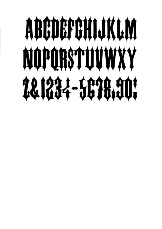 simple specimen of Gothic Tuscan Pointed wood type from the Rob Roy Kelly collection, printed in the UT Design Lab