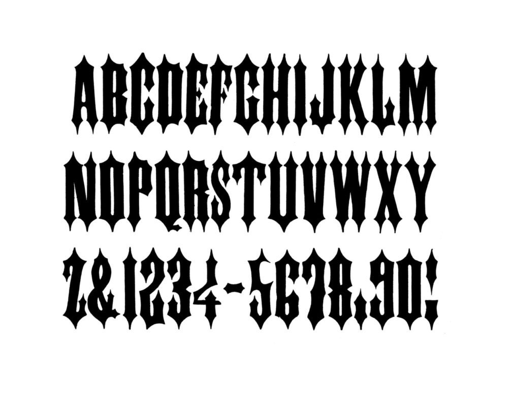 simple specimen of Gothic Tuscan Pointed wood type from the Rob Roy Kelly collection, printed in the UT Design Lab