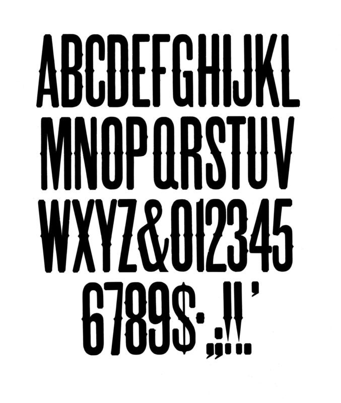 simple specimen of Gothic Tuscan No. 5 wood type from the Rob Roy Kelly collection, printed in the UT Design Lab