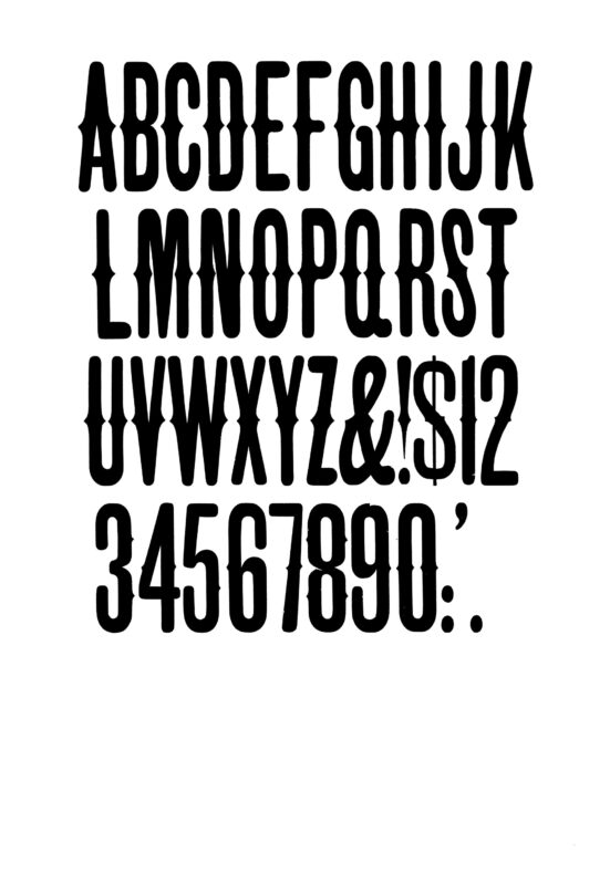 simple specimen of Gothic Tuscan No. 1 wood type from the Rob Roy Kelly collection, printed in the UT Design Lab