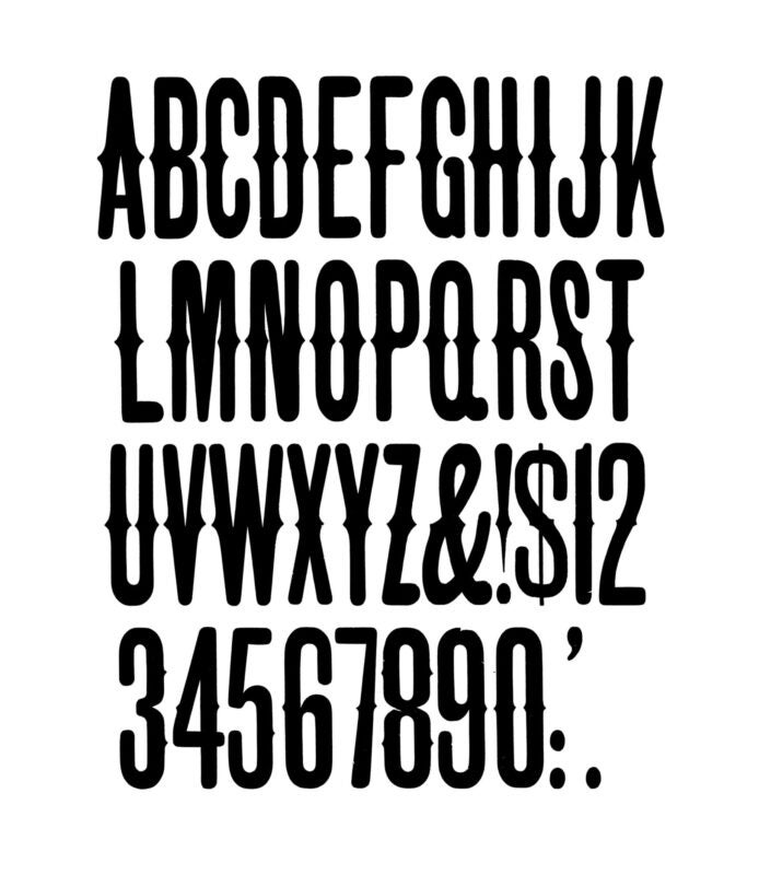 simple specimen of Gothic Tuscan No. 1 wood type from the Rob Roy Kelly collection, printed in the UT Design Lab