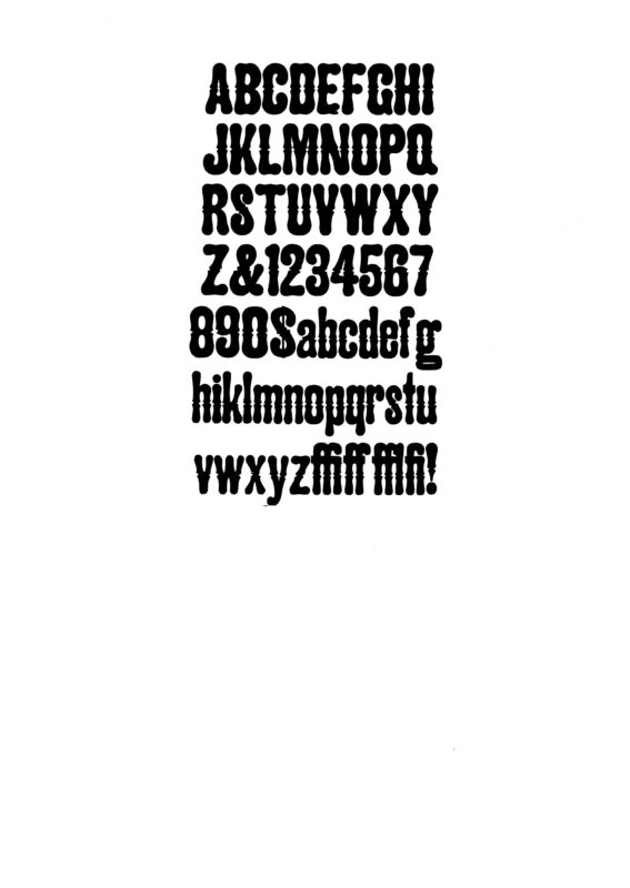 simple specimen of Etruscan No. 4 wood type from the Rob Roy Kelly collection, printed in the UT Design Lab