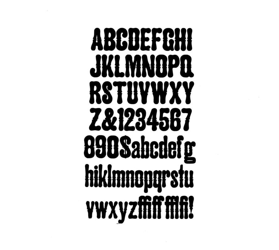 simple specimen of Etruscan No. 4 wood type from the Rob Roy Kelly collection, printed in the UT Design Lab