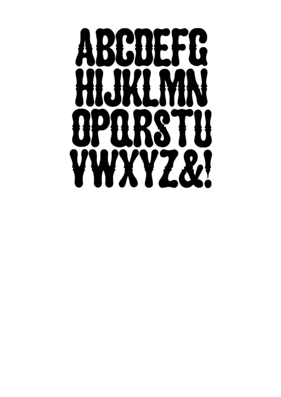simple specimen of Etruscan No. 4 wood type from the Rob Roy Kelly collection, printed in the UT Design Lab