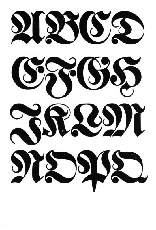 simple specimen of German wood type from the Rob Roy Kelly collection, printed in the UT Design Lab