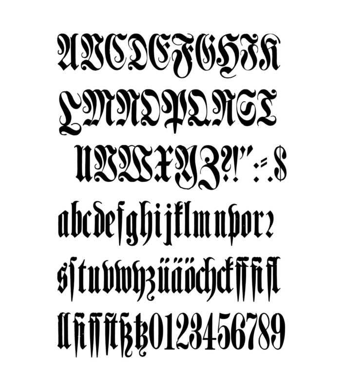 simple specimen of German Condensed wood type from the Rob Roy Kelly collection, printed in the UT Design Lab