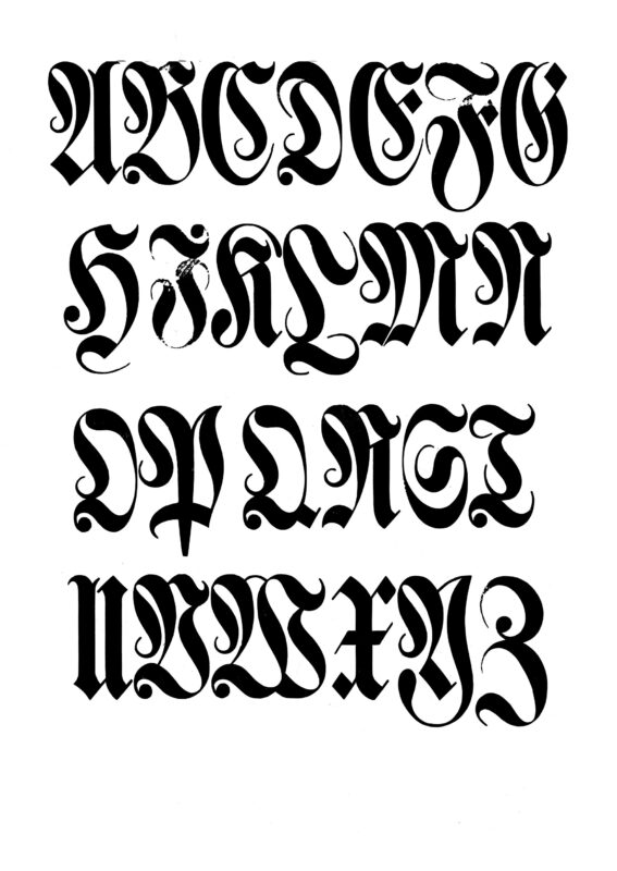 simple specimen of German Condensed wood type from the Rob Roy Kelly collection, printed in the UT Design Lab