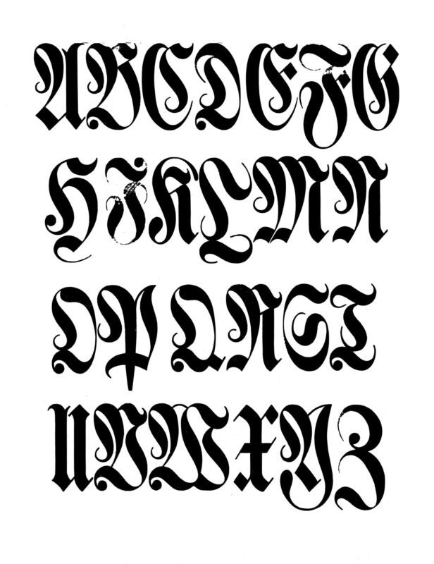 simple specimen of German Condensed wood type from the Rob Roy Kelly collection, printed in the UT Design Lab